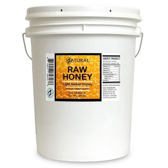 Raw Idaho Honey - Fresh Air, Grade A, Light Amber, 100% Pure & Unfiltered (60 Pound)