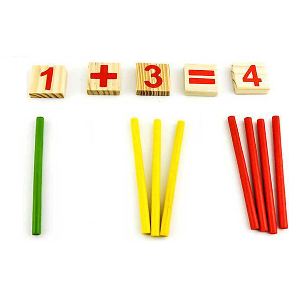 Kid Wooden Educational Counting Stick Number Blocks Mathematical Intelligence ON 