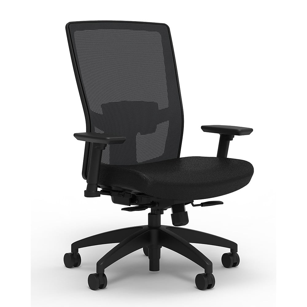 Staples Workplace Series 500 Fabric Task Chair Black Adj. Lumbar 2D