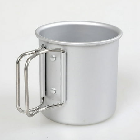 

Outdoor Camping Folding Water Cup Portable Ultra-Light Aluminum Alloy Camping Cup Coffee Cup Tea Cup Mug Silver-Ordinary Alumina 300ML