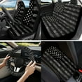 thumbnail image 2 of Jeiento American Flag Front Rear Car Seat Covers Full Set Steering Wheel Cover Seat Belt Pads Coasters Armrest Cover Lipstick Holder Keychain, 13 PCS Car Accessories Set 4Th of July Decor, 2 of 8