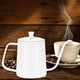 thumbnail image 3 of Tetera de acero inoxidable para café y té, color blanco, con cuello de cisne para estufa. 600 ml, 3 of 9