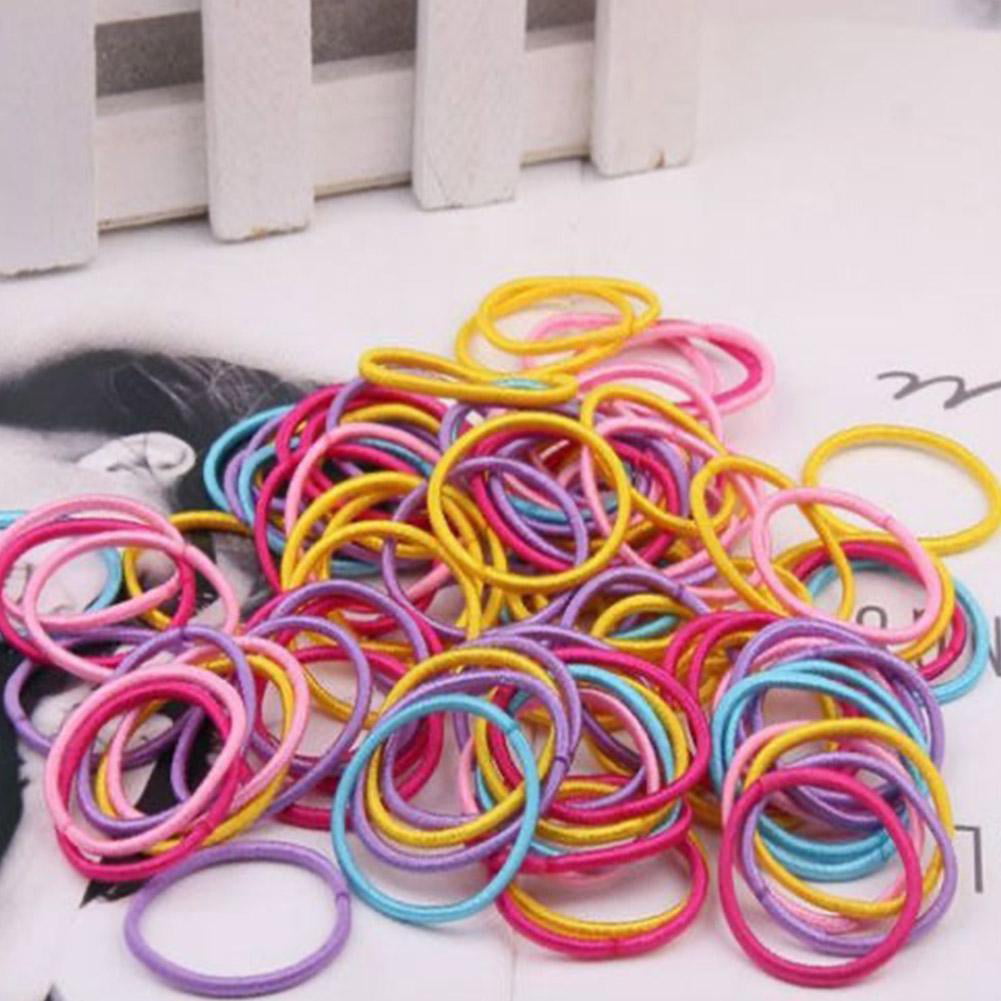 500PCS Colorful Thin Rubber Bands Candy Elastic Hair Bands Rubber Ropes  Girls Head Wear Ponytail Hair Accessories With Box