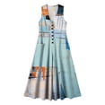 thumbnail image 7 of Gamivast Dresses for Women Sleeveless Maxi Dress V-Neck Button Front Linen Casual Loose Fit Floral Sundress with Pockets Summer Vacation Beach Dress Multicolor L, 7 of 7