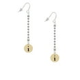 thumbnail image 2 of Delight Jewelry Goldtone Disc 1/2'' Initial - i - Silver-tone Long Sparkle Dangle French Earrings, 2 of 4