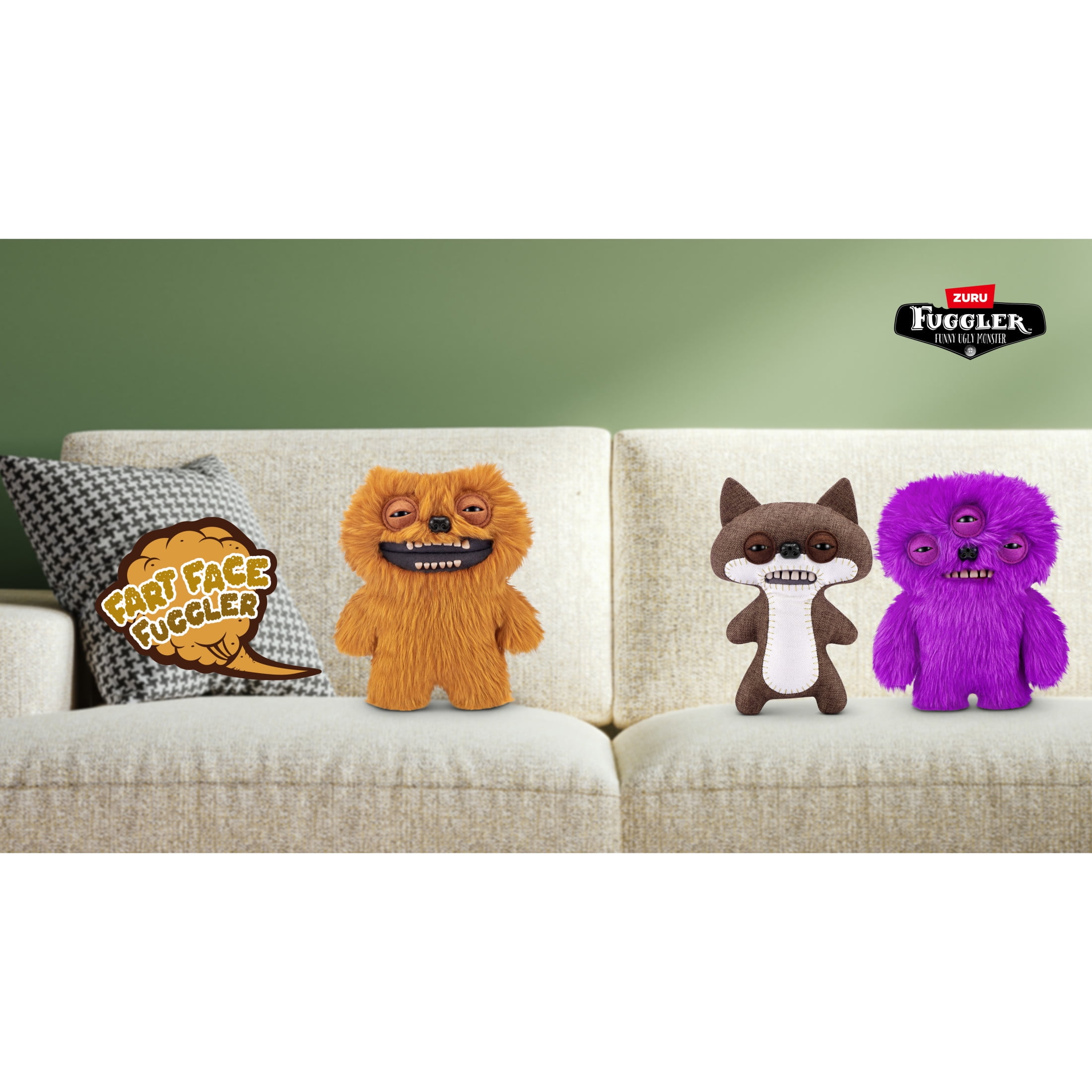 Fuggler Fart Face 9 inch (Munch Munch) Soft Plush, Funny Ugly Monster Stuffed Animal Toy by ZURU