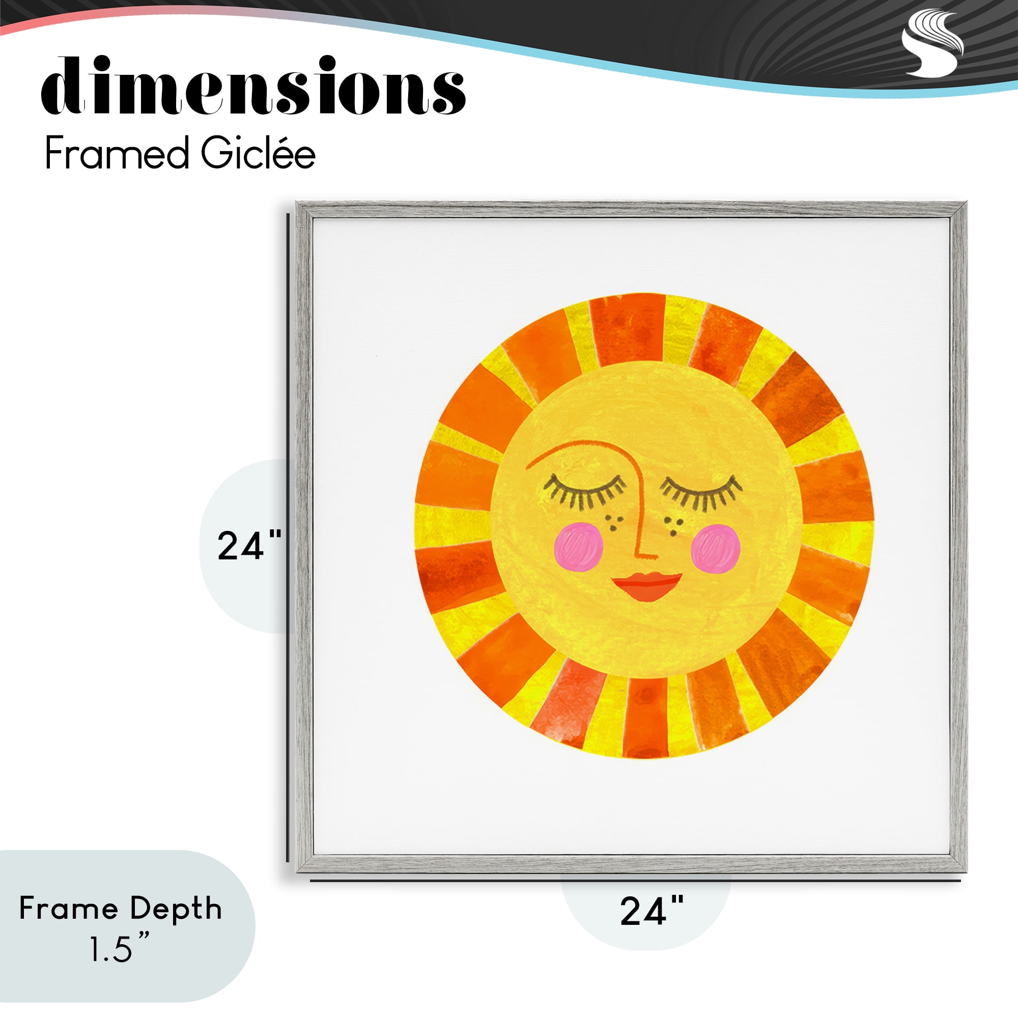 Stupell Industries Simple Warm Sunshine Gray Framed Giclee Art, design by Katherine Herrell Studio