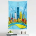 thumbnail image 1 of Chicago Skyline Tapestry, Cartoon Style City View with Colorful Buildings Caricature, Fabric Wall Hanging Decor for Bedroom Living Room Dorm, 5 Sizes, Multicolor, by Ambesonne, 1 of 1