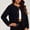 Black, variant on Women's Short Tweed‑Style Jacket, Round Neck, Decorative Gold Buttons, Dual Patch Pockets, Smooth Fabric, Office‑Style Outercoat Red XXL