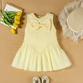 thumbnail image 4 of MEZZALL Toddler Girls Sleeveless Bowknot Floral Dress Dance Party Dresses O-Neck Solid Color Holiday Sundress, 4 of 8