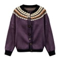 thumbnail image 3 of GILIGEGE Halloween Cardigans Sweater for Women Pumpkin Long Sleeve Sweater,Cute Halloween Pumpkin Print Cardigans Sweater,Crew Neck Loose Casual Open Front Cardigan Coat Cozy Holiday Sweaters Purple, 3 of 4