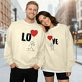 thumbnail image 2 of oqasdz Sweatshirt for Women Couple's Letter Printed Crew Neck Hoodless Pullover for Men and Women Comfort Cozy Casual Outdoor, 2 of 5