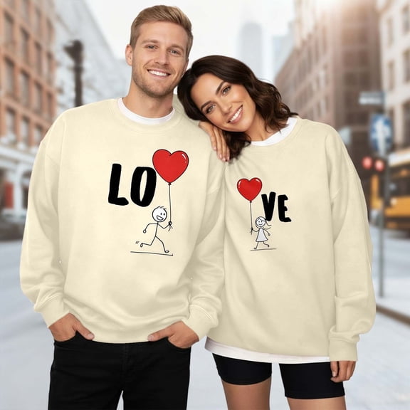 Couples Matching Sweatshirt His and Her Crewneck Pullover Personalized Anniversary Sweater Valentines Day Gift