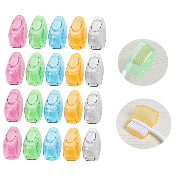 JOWNEEL 20 Pack Toothbrush Covers, Portable Toothbrush Head Cover Caps, Toothbrush Case Protector for Home and Travel, Fits Most Manual and Electric Toothbrushes (Multicolor)