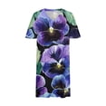 thumbnail image 4 of PuLe 【New】 Summer Short Sleeve Dress Summer Dresses for Women Plus Size Solid V Neck Short Sleeve Oversized Loose Trendy Comfy Dress Casual Pockets, 4 of 4