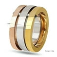 thumbnail image 4 of 12MM Rose Gold/Gold/Silver Titanium Steel Band Womens Three in one Rings Sz 6-10, 4 of 8