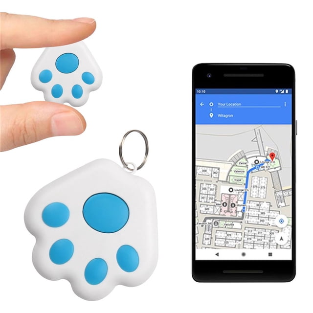 YOPTOP Hidden GPS Tracking Device Portable Dogs Cats GPS Locator Bluetooth Intelligent Anti-Lost Device 5.0 Mobile Key Finder Device for Kids Pets Keychain for Smartphone,skyblue