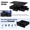 thumbnail image 5 of UHOMEPRO 41" LED Coffee Table with Storage Drawers, High Gloss Black Rectangular Coffee Table, Modern Center Table with Large Storage Space, App/Remote Control, 5 of 9