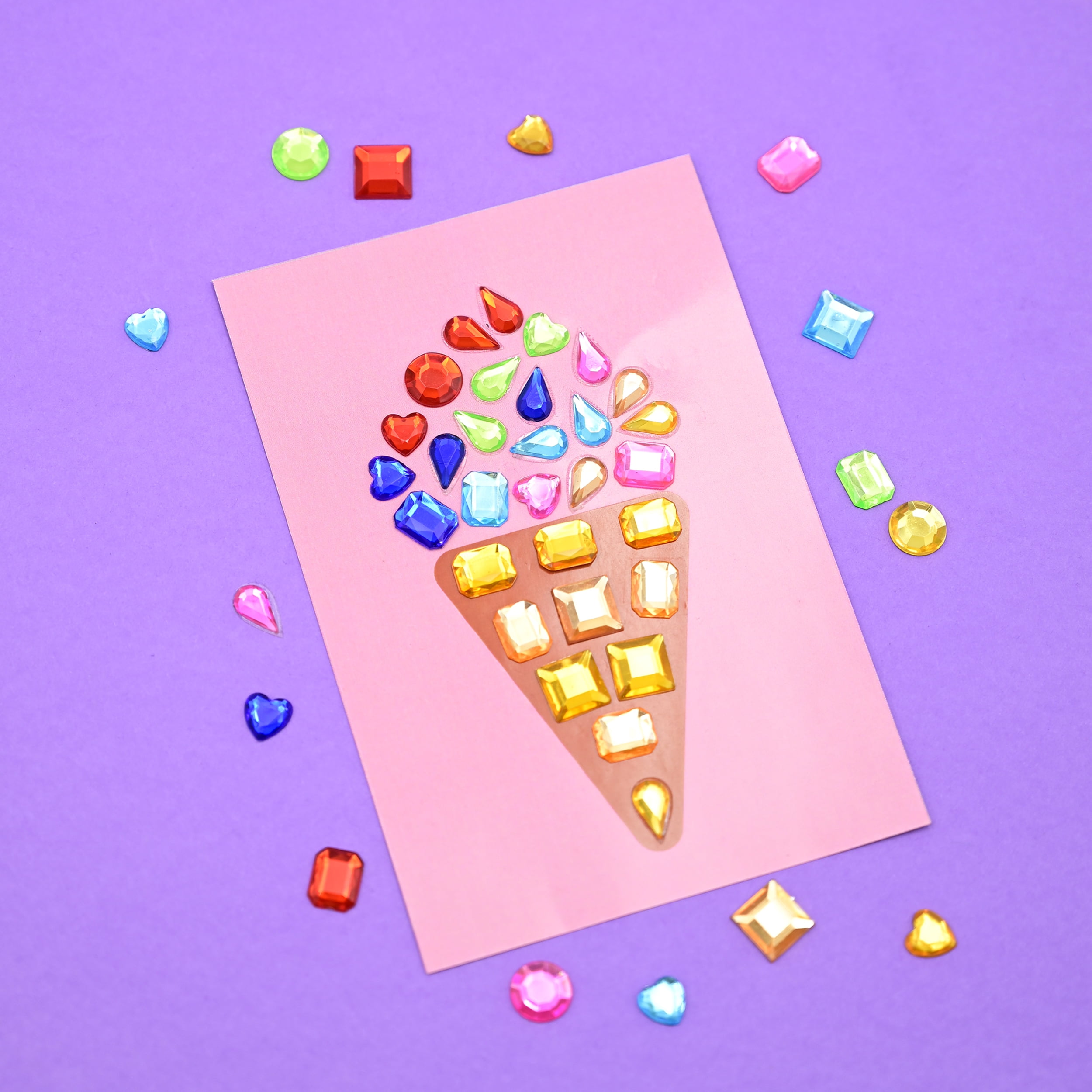 Hello Hobby Mosaic Gem Art Stickers – 70-Piece Set for Crafts and Classrooms