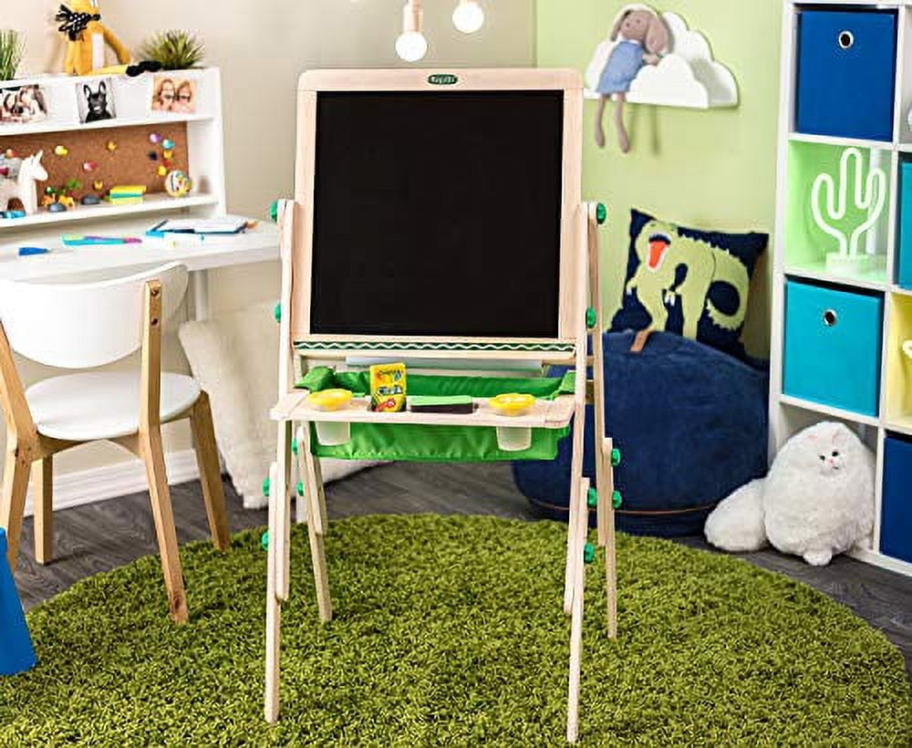 Crayola Deluxe Kids Wooden Art Easel & Supplies, Ages 3, 4, 5, 6