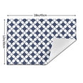 thumbnail image 3 of LNWH Blue Line Check Pattern Placemats, 1 PCS Heat Resistant Washable PVC Table Mats, 18"x12", 3 of 6