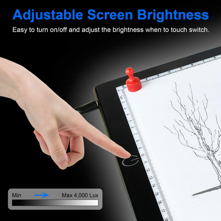 comzler Light Board, A4 Tracing Light Box, Magnetic Light Pad, Light Table  for Tracing, LED Light Drawing Board, Sketch Pad LED Light Drawing Pad