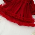 thumbnail image 5 of PEASKJP Robes de Cérémonie pour Filles Manches Longues Soirée de Mariage Robe de Danse Formelle, Rouge 12, 5 of 5