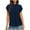 Navy, variant on Uaswgudfs Women's Standing neck Scrub Blouse - Relaxed Fit Outdoor Short Sleeve Top with Rounded Hem & Breathable Design
