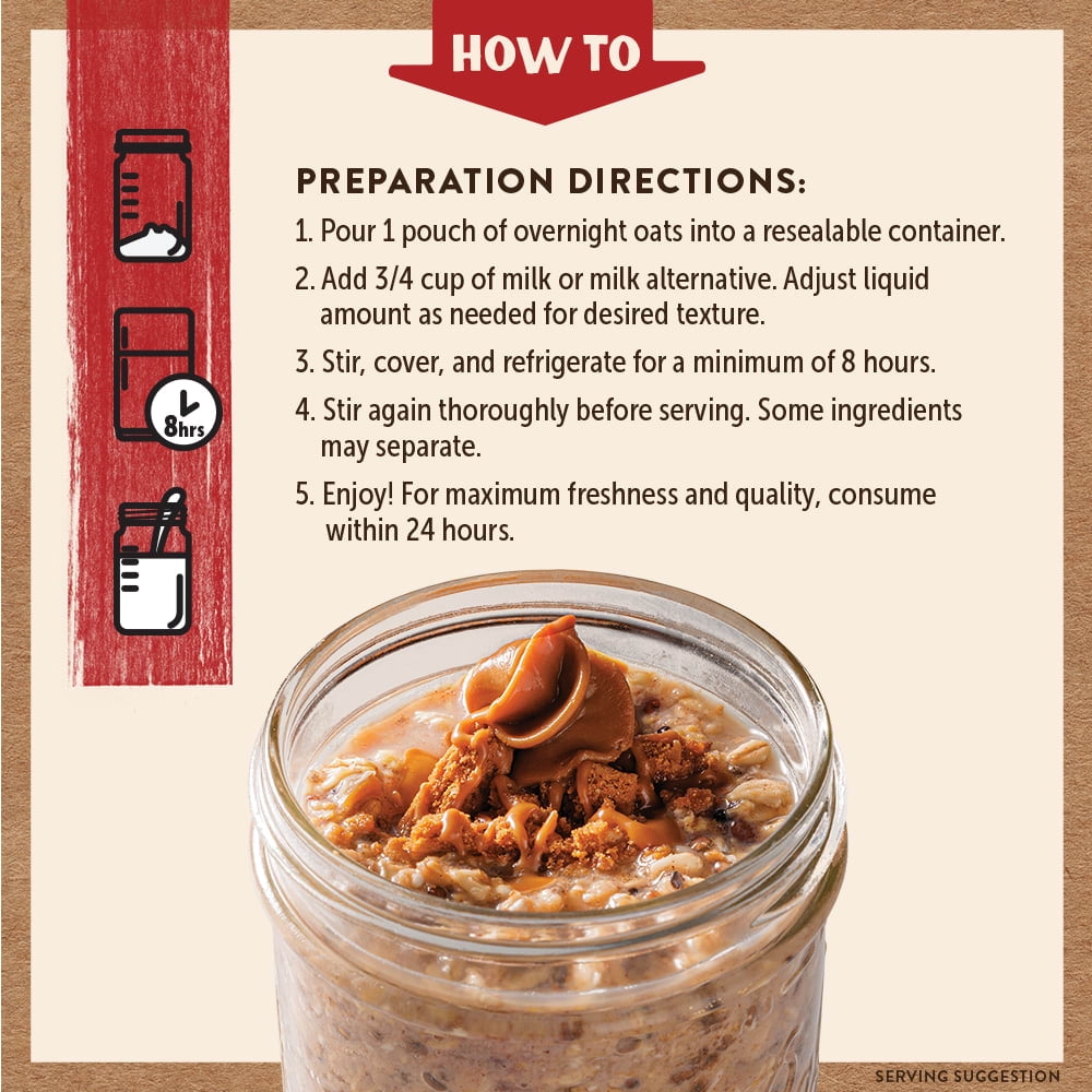 (9 pack) Kodiak Protein-Packed Cookie Butter Overnight Oats, 2.47 oz
