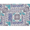 thumbnail image 2 of Zelouf Lotus Stairway On Rayon Crepe [Digi]  , Sewing, DIY, Crafts Fabric by the Yard, 472 Navy/teal, 3 Yard, 2 of 2