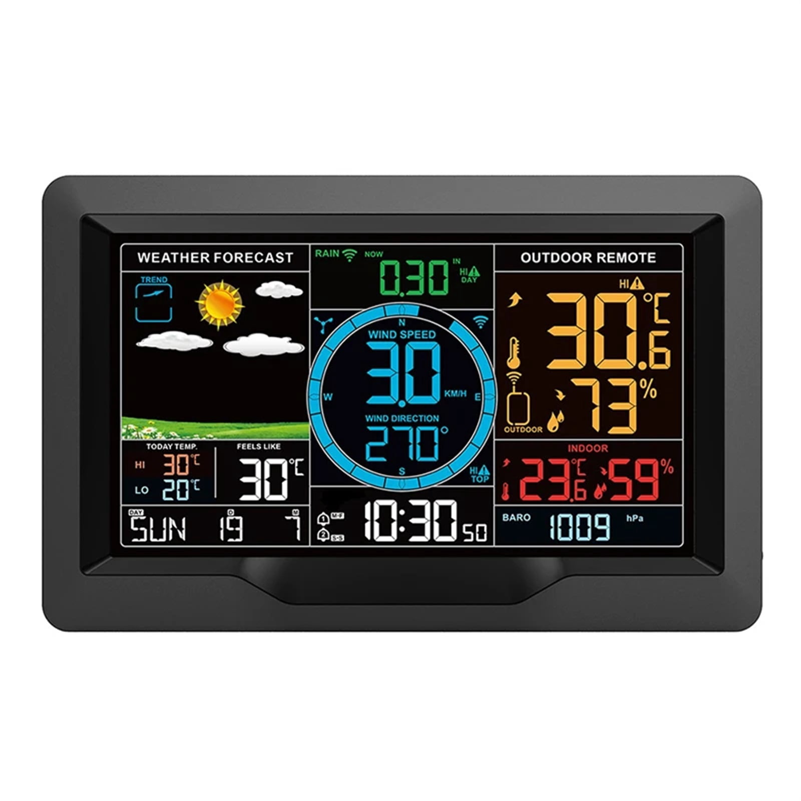FJ3390A Professional Weather Station Temperature Humidity Wind Speed & Rainfall Detection Multifunctional Weather Forecast Clock ,High Precision