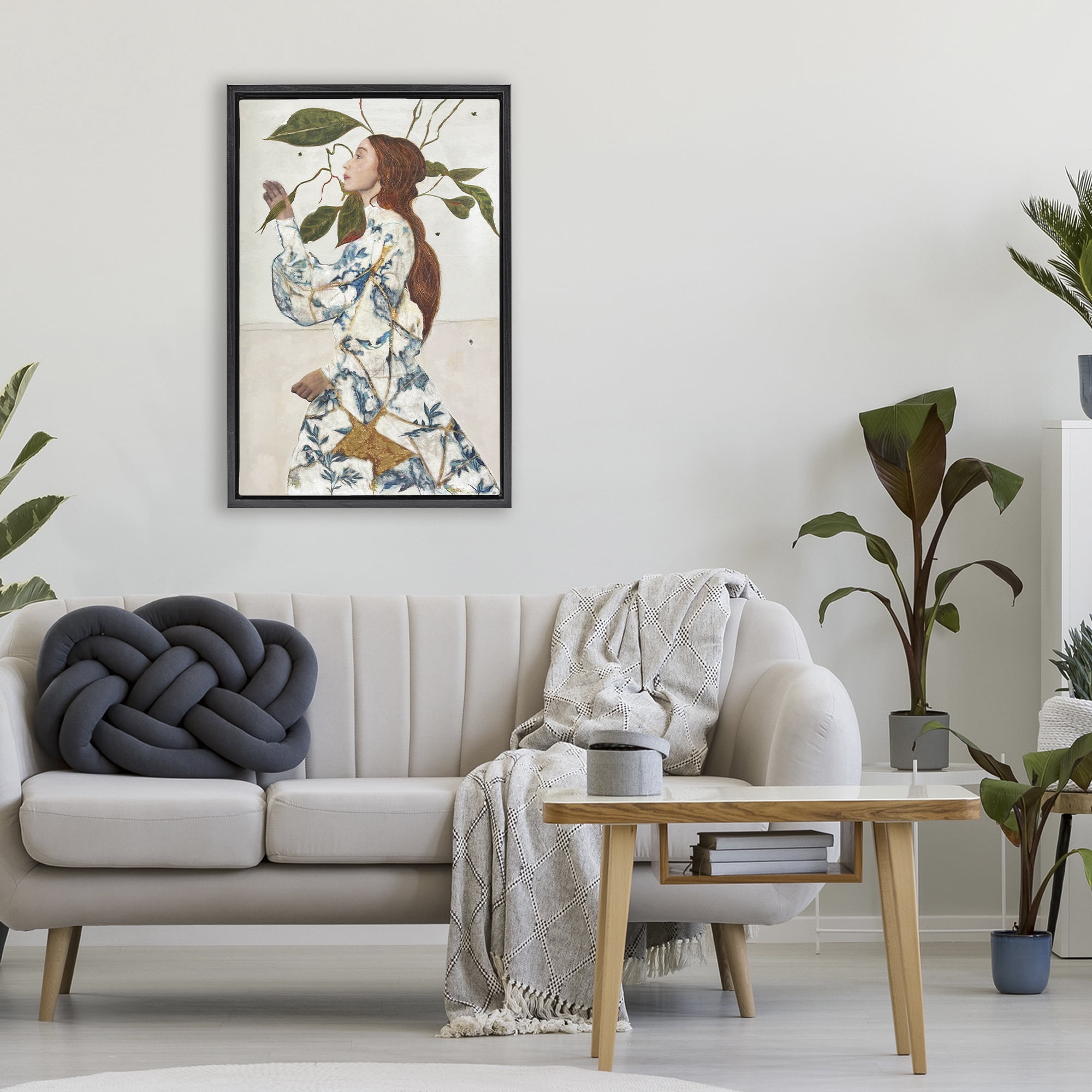 Stupell Industries Le Voyage Fantastique Portrait Black Framed Floater Canvas Wall Art, design by Karenina Fabrizzi