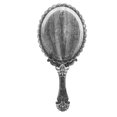 thumbnail image 2 of 1pc Vintage Style Handheld Mirror Ladies Cosmetic Mirror Carving Pattern Mirror, 2 of 8