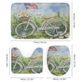 thumbnail image 3 of Shower Curtain Sets with Rugs 4 Piece with Rugs Toilet Lid Cover And Bath Mat Bicycle with An American Flag Wildflowers And Daisies Durable And Waterproof A Basket of Flowers Vintage Bicycle, 3 of 8