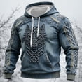 thumbnail image 2 of SJLDQY Mens Viking Hoodies Casual Long Sleeve Hooded Sweatshirts Norse Mythology Graphic Hoodie Winter Warm Pullover Tops with Pockets, 2 of 5
