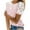 Pink, variant on Women Casual Printing Round-Neck Lace Hollow Out Short Sleeve Pullover Slimming Blouse T-shirt Tops Women Tops on sale under $10 S-2XL