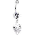 thumbnail image 1 of Body Candy Womens 316L Steel Navel Ring Piercing Clear Accent Outer Space Alien Dangle Belly Button Ring, 1 of 2
