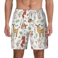 thumbnail image 3 of Uemuo Cute Little Animals Pattern Mens Swim Trunks Quick Dry Board Shorts with Mesh Lining, Stretch Beach Shorts Quick Dry No-Chafing Board Shorts-Small, 3 of 9