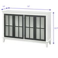 thumbnail image 3 of TMS Hampshire 52" Modern Two-Tone Sideboard with Tempered Glass Doors and Two Ajustable Shelves, White/Black, 3 of 6