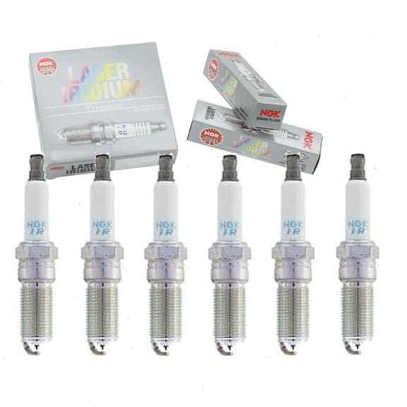 6 pc NGK Laser Iridium Spark Plugs compatible with Cadillac CTS 3.6L V6 2015-2019