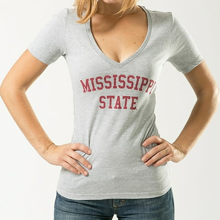 Mississippi State University Alumni - Mississippi State University, Long, NCAA, Game Day Womens Tee T-shirt, W Republic, Heather Grey