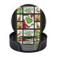 thumbnail image 1 of Posavasos de cuero de 6 piezas, posavasos Grinch para bebidas, posavasos para tazas, regalo de inauguración de la casa, ideal para la decoración del hogar, 1 of 7