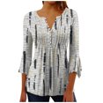 thumbnail image 1 of Hauts à Manches 3/4 pour Femmes Mode Imprimé Décontracté Col en V T-Shirt Blouse à Manches 3/4 Hauts Robe T-Shirt Femmes Été T-Shirts pour Femmes Robe d'Été avec Manches pour Femmes, 1 of 8