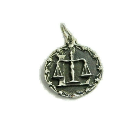 Libra Horoscope Zodiac Sign Unisex Pendant .925 Sterling Silver!!!