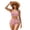 Pink and White - Strawberry Flower, variant on DISNIMO Strawberry Flower Print Women's Bikini Sets Two Piece High Waisted Bathing Suit Tummy Control Swimsuits Summer Beach Swimwear, XS