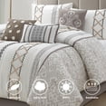 thumbnail image 5 of Lanco Luxury 7 Piece Cozy Boho Comforter Set King Beige Embroidered Girls Bedding , Premium Microfiber , All Season Home Décor, 5 of 9