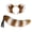 Brown and white-2Pcs, variant on Anime Cat Fox Wolf Ears Headband Furry Tail Plush Cat Paws Gloves Set, Halloween Animal Party Costumes Fursuit Therian Accessories