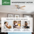 thumbnail image 4 of Hunter 52 inch Indoor Ceiling Fan with LED Lights and Pull Chain - Low Profile Mount Ceiling Fan, 5 Blades, For Bedroom, Living Room, or Kitchen, Quiet - Crestfield 54209, Brushed Nickel, 4 of 16