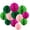 pink and green, variant on 12Pcs Pink Orange Hanging Honeycomb Balls Decorations, Tissue Paper Pom Poms for Wedding Birthday Party Decor(6" 10")
