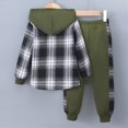 thumbnail image 4 of yboeqw Boys 2Pcs Clothes Plaid Long Sleeve Hoodie Sweatshirt + Pants Fall Winter Boys Outfit Set(6 Years,AG), 4 of 8